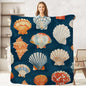 Shell with Conch Throw Blanket for Adult Kids Nautical Ocean Gifts Blanket Home Room Coastal Decor for Women Men Birthday Christmas Valentines Day Gifts Flannel Soft Blanket for Bed Couch 50"x60"